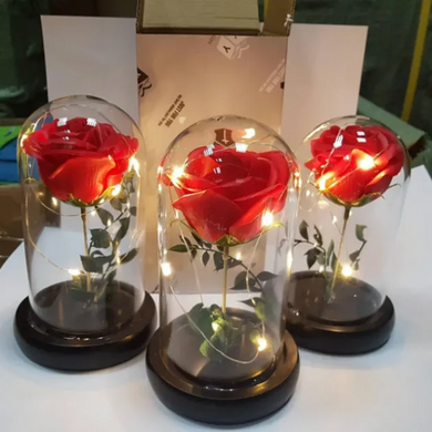 Троянда в колбі з LED підсвічуванням (маленька)