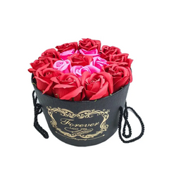 Подарочный набор роз Forever I love you букет в шляпной коробке, ручной работы, красный