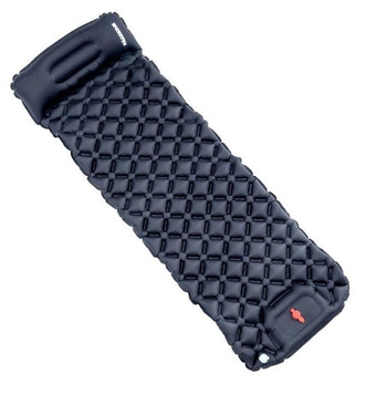 Туристичний надувний матрац з подушками Outdoor Sleeping із вбудованим насосом Black