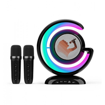 Лампа-нічник з бездротовою bluetooth колонкою RGB підсвічуванням та двома мікрофонами в комплекті для караок.