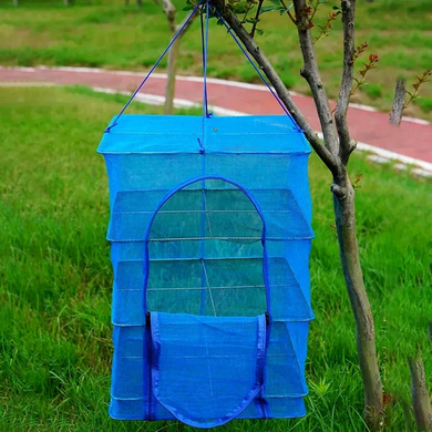 Складная сетка для сушки рыбы 65x50x50 см 3 яруса