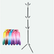 Вешалка для пола черная разборная вешалка для одежды в прихожую Coat Rack 12 крючков