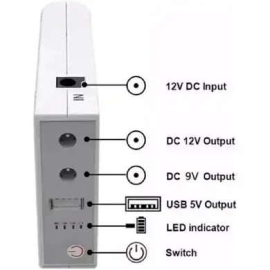 ДБЖ для роутера UPS WGP-103 10400 mAh на 5V 9V 12V