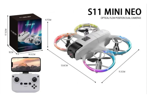 Літаючий квадрокоптер на пульті керування S11 Mini Neo Drone