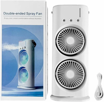 Вентилятор портативний + зволожувач повітря Mini-Fan (FS-04) (LED RGB, TYPE-C, Аккум. Автообіг)