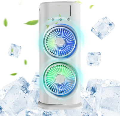 Вентилятор портативный +увлажнитель воздуха Mini-Fan (FS-04) (LED RGB, TYPE-C, Аккум. Автовращение)