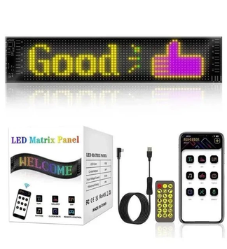 FM-C2 Светодиодная LED-табличка с Bluetooth-управлением, пультом и USB-подключением 16\96