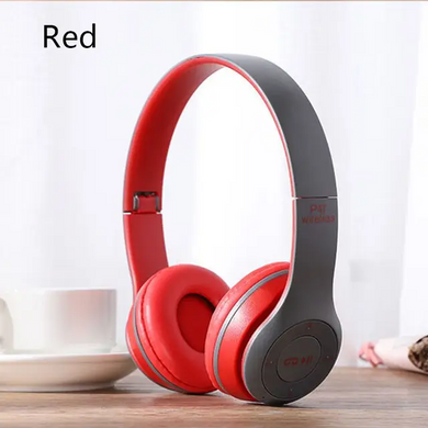 Беспроводные белые Наушники Wireless P-47 Bluetooth + MicroSD + FM Радио