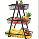 Настольная трехъярусная корзина &mdash; фруктовица с деревянной ручкой Triple Fruit Basket