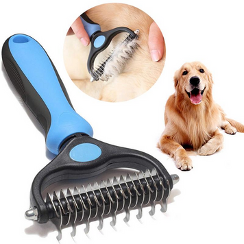 Щетка двухсторонняя колтунорез Pet Grooming Tool для вычесывания шерсти кошек и собак