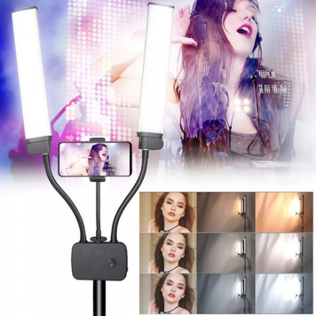 Лампа LED відео комплект HD-D2 45W 112 pcs white 112 pcs yellow 3200K-5600K + 2 holder (комплект акб 4400 mah 2 pcs)