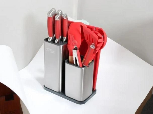 Ножі + кухонне начиння на підставці Zepline ZP 047 (17 предметів)