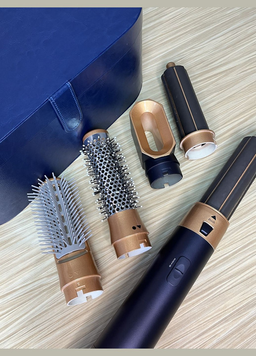 Стайлер 5в1 HAIR BRUSH Styler + Коробка Чохол з функціями надання об'єму, випрямлення, укладання темно-синій