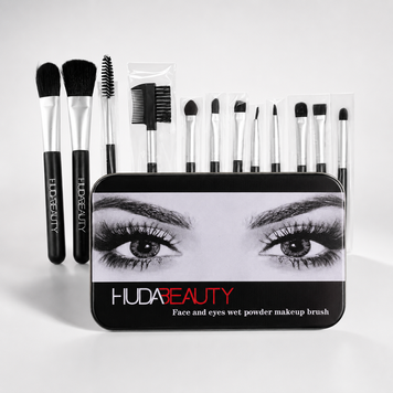 Набор кистей HUDA BEAUTY face and eyes wet powder makeup brush 12 шт