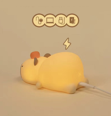 Светильник Аккумуляторный Capybara Sleep Ночник Беспроводной Силиконовый Капибара
