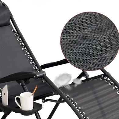 Шезлонг Кресло Садовое Пляжное до 120 кг Zero Gravity XXL
