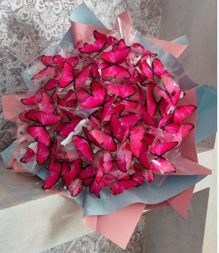Букет з метеликів Bouquet of butterflies RED