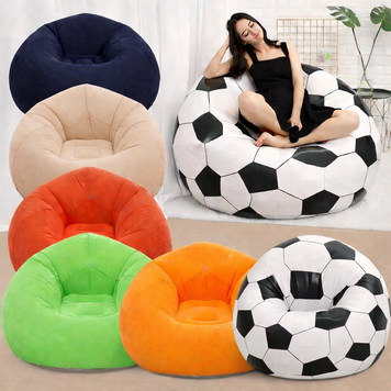 Надувное кресло-пуф Inflatable Sofa / Надувное кресло-мешок 110&times;110&times;85 см Оранжевый, бежевый, Синий, Черно-белый, зеленый Красный