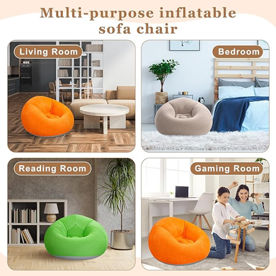 Надувное кресло-пуф Inflatable Sofa / Надувное кресло-мешок 110&times;110&times;85 см Оранжевый, бежевый, Синий, Черно-белый, зеленый Красный
