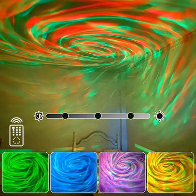 Ночник-проектор звездного неба RGB и пульт ДУ, от USB, AT-0 / Светодиодная лампа