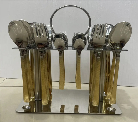Набір столових приладів CUTLERY SET CD-01 (Ложки, вилки) (12 персон/36 предм.) (Хром (чистий) + (рифлення))