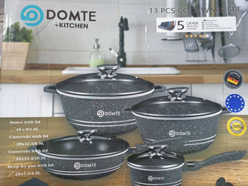 Набір каструль Domte 13 16cm 28cm 32cm 28cm