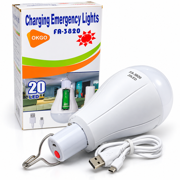 Підвісна USB-лампа 20W + 2 акумулятори LED FA-3820