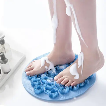 Круглая силиконовая щетка - мочалка на присосках на стену в ванну/душ Massage foot rad массажный про