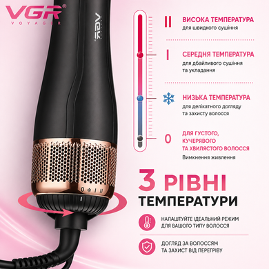 Фен-гребінець VGR V-492