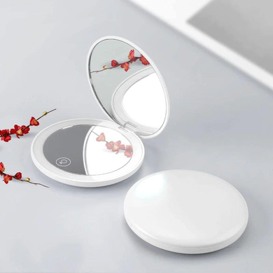 Дзеркало кругле з LED підсвічуванням PORTABLE RECHARGEABLE