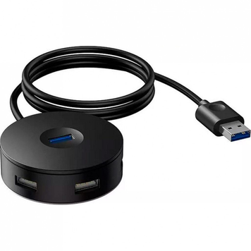 HUB Adapter Baseus(CAHUB-U01) Airjoy round box (USB3.0 to USB3.0*1+USB2.0*3）1m &mdash; CAHUB-U01 Black