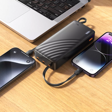 Power Bank 20000 mAh | Hoco J146A with four cables &mdash; Black
