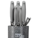 Набір ножів Zepline ZP-046 з підставкою набір кухонних ножів 7 пр. Сірий