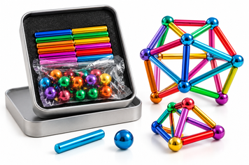 Магнитный конструктор Buckyballs & Buckybars (36 палочек + 27 шариков) + футляр