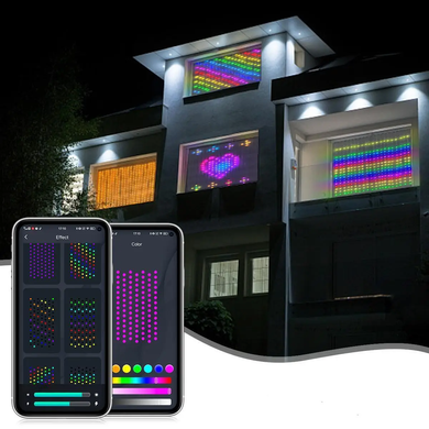 Гірлянда Штора від мережі 3х2 м 400LED RGB + пульт дистанційного керування, SF-1 / Розумна гірлянда з додатком на телефон