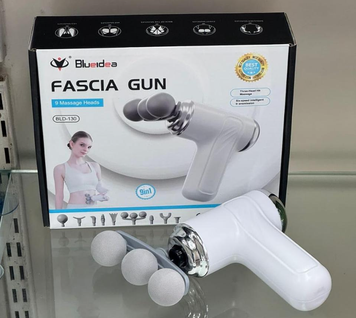 Масажний пістолет Fascia Gun BLD-130, 9 масажних насадок, три насадки для інтенсивного масажу, 6 швидкостей
