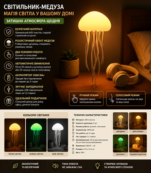 Ночник LED лампа NTL-5B Медуза настільна
