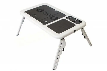 Складний столик для ноутбука E-Table універсальний чорно-білий