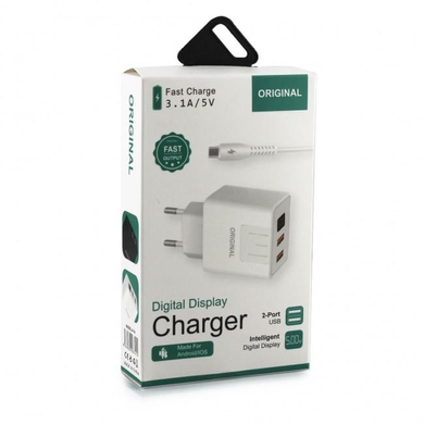 Зарядний пристрій 2 usb (A-14) with Digital Display CX QC03