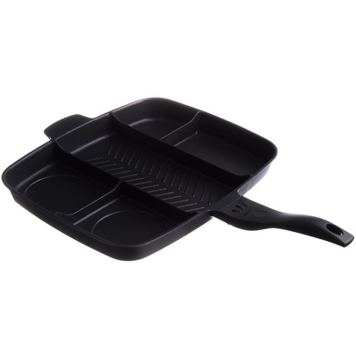 Сковорода гриль Magic Pan чорна, інноваційна з антипригарним покриттям на 5 секцій