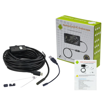 Камера Эндоскоп Android and PC Endoscope, гибкая USB-камера 2 МЕТРА Data cable + c