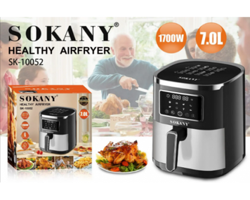 Аэрофритюрница Sokany Air Fryer, 7 литров, 1700 Вт, нержавеющая сталь - SK-10052