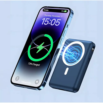 Павербанк 10000 mAh | Yiisonger KT-D011, 22.5W, MagSafe 18W, + 2 кабелі Type-C та IP, Синій