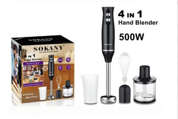 Занурювальний блендер 4 в 1, 500 Вт, 2 швидкості Sokany SK-1710-4 1710-4