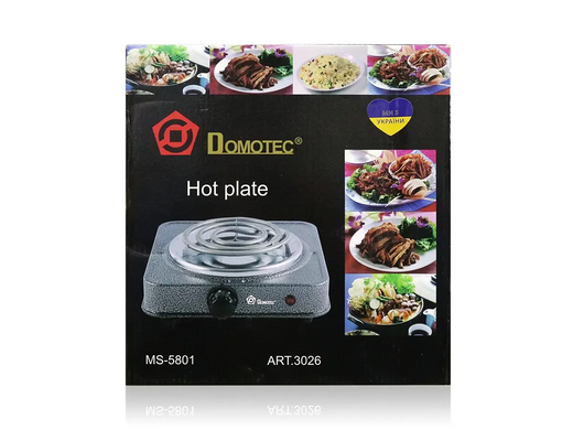 Електроплита 1 спіраль 1000Вт Domotec MS-5801