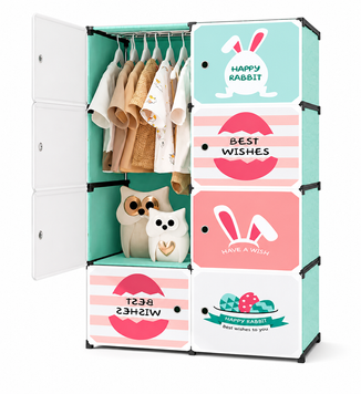 Детский шкаф мини-компактный-портативный-модульный 4 полки Closet AND LY-1047