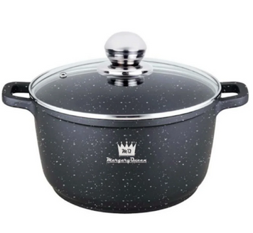 Якісна каструля алюмінієва з антипригарним покриттям Margary Queen MQ-205 24см 4.2л