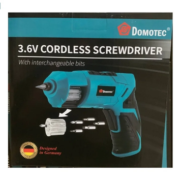 Аккумуляторный шуруповёрт с барабаном для бит DOMOTEC 3.6V