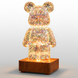 3D лампа Хрустальный Мишка Фейерверк Медведь Bearbick декоративный стеклянный ночник светодиодный светильник 16 цветов LED на аккумуляторе