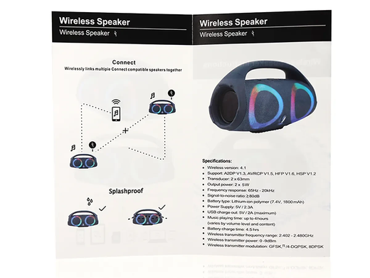 Мінідинамік Bluetooth Boombox 2 RGB B15